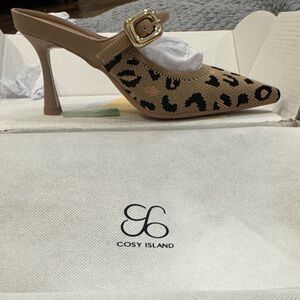 Cosy Island Leopard Print Heels with Buckle